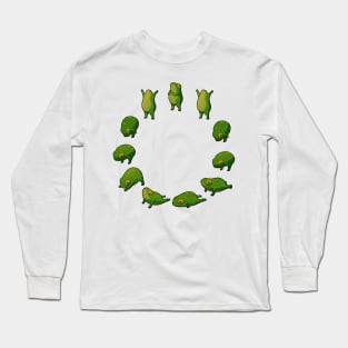 Yoga Frog Sun Salutation (No Arrow) Long Sleeve T-Shirt